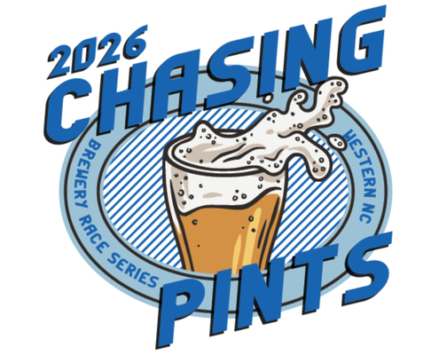 Chasing Pints Running Series Recommended Alt Text (Keyword-Focused): "2026 Chasing Pints brewery running series logo - Western North Carolina craft beer races